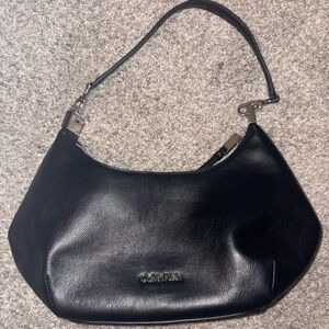 Calvin Klein Black Leather Shoulder Bag